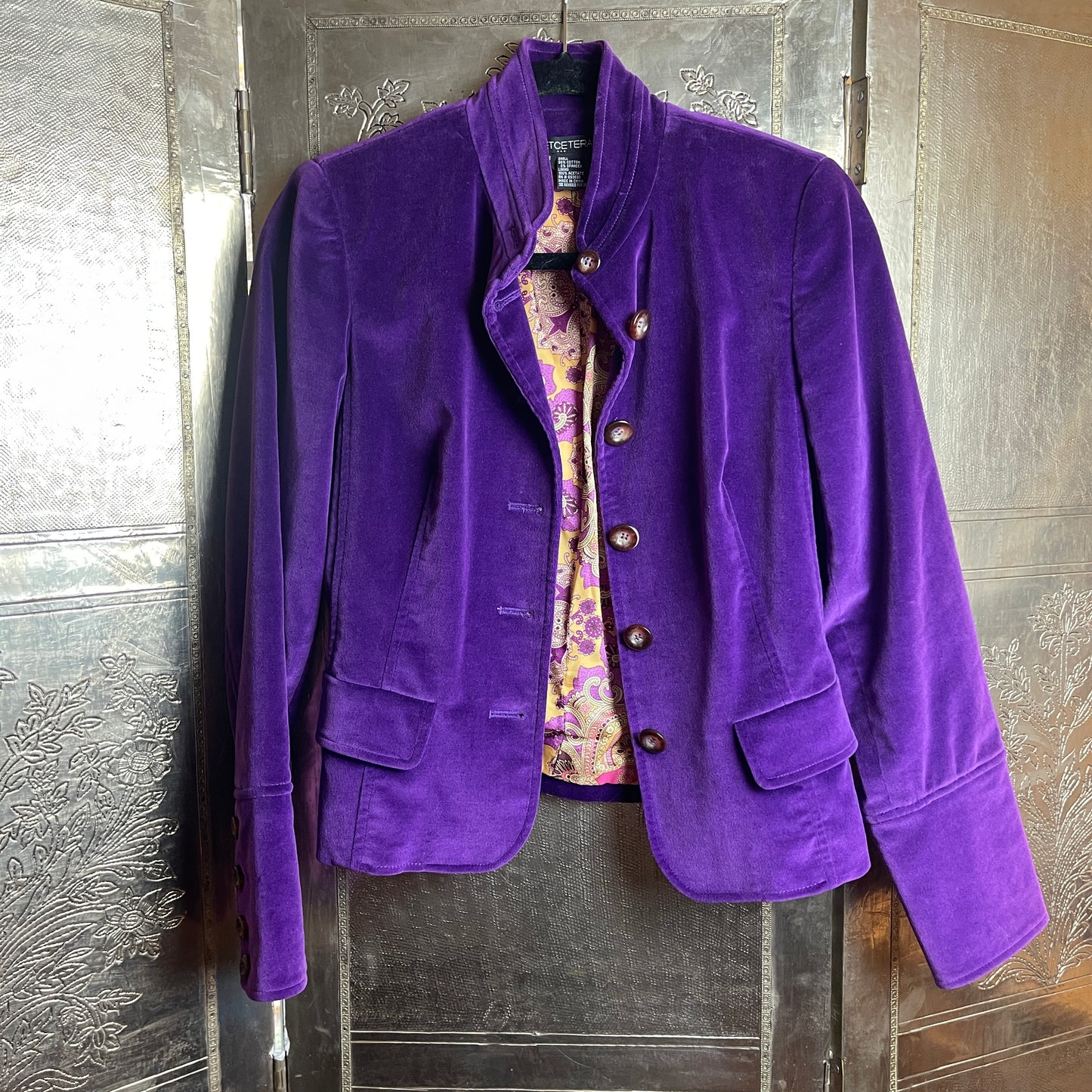 Etcetera Women's Purple Velvet Jacket