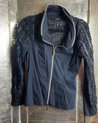 NOR Denmark Sequin Sleeve Lace Back Zip Jacket Size 1 - front view