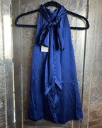 Ramy Brook Blue Silk Satin Halter Top Size M - clothing tag photo