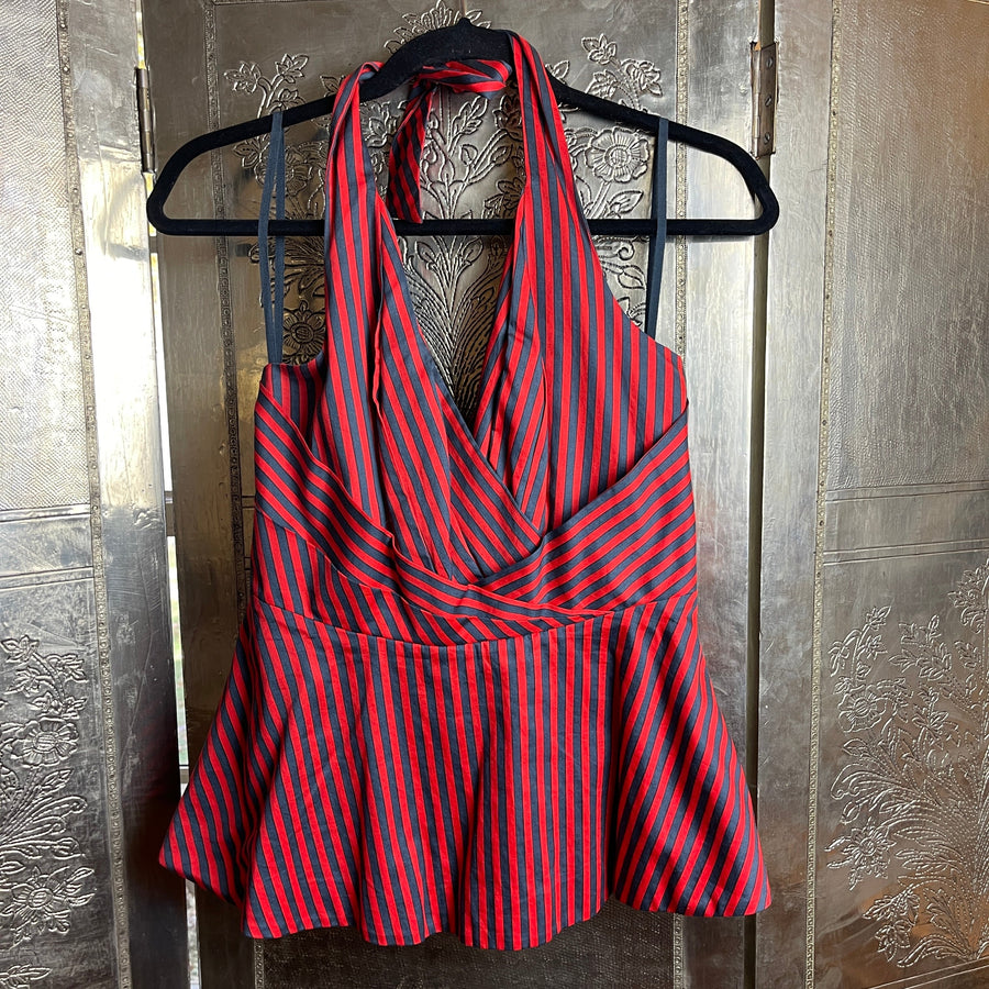 Anthropologie Odille Melosa Striped Halter Top - front view
