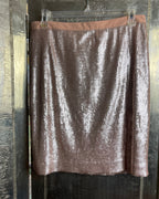 Calvin Klein Rose Gold Sequin Pencil Skirt Size 4 - front view