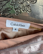 Calvin Klein Rose Gold Sequin Pencil Skirt Size 4 - clothing tag photo