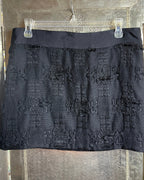 Milly Textured Black Mini Skirt Size 8 - front view