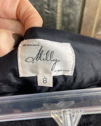 Milly Textured Black Mini Skirt Size 8 - side view