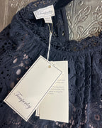 Temperley London Black Lace Long-Sleeve Mini Dress Size UK 8 (US 4) - back view