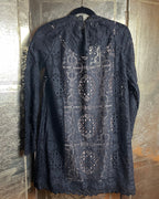 Temperley London Black Lace Long-Sleeve Mini Dress Size UK 8 (US 4) - side view
