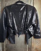 Ark & Co Black Sequin Open-Front Blazer Size S - clothing tag photo