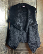 Calypso St. Barth Black Rabbit Fur Vest Size S - front view