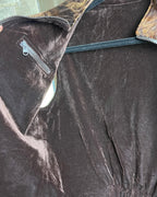 Brown Patterned Sleeveless Zip Vest - side view