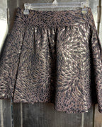Zara Multicolor Metallic Pleated Tie-Waist Brocade Mini Skirt - back view