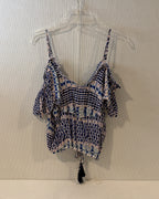 Surf Gypsy Printed Flutter Sleeve Top Size M - image 1
