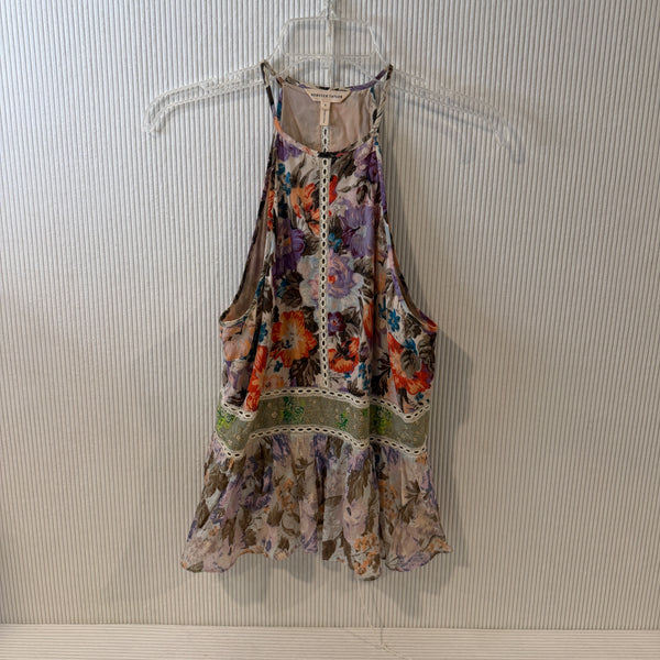Rebecca Taylor Floral Halter Blouse Size 6 - image 1