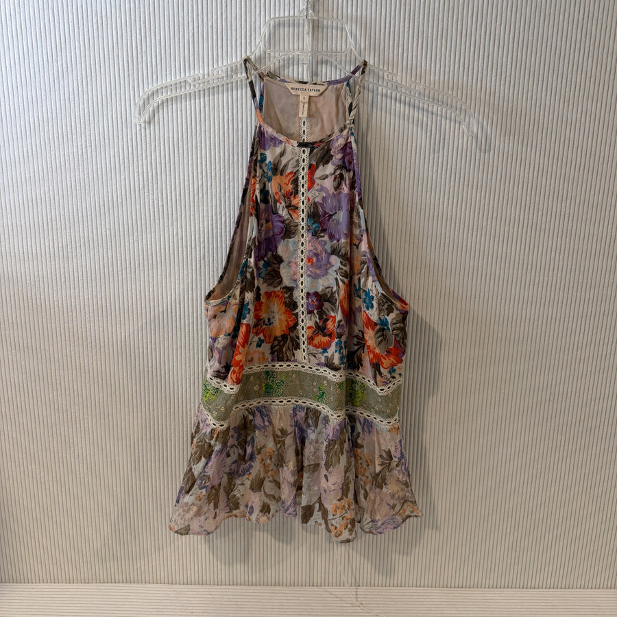 Rebecca Taylor Floral Halter Blouse Size 6 - image 1