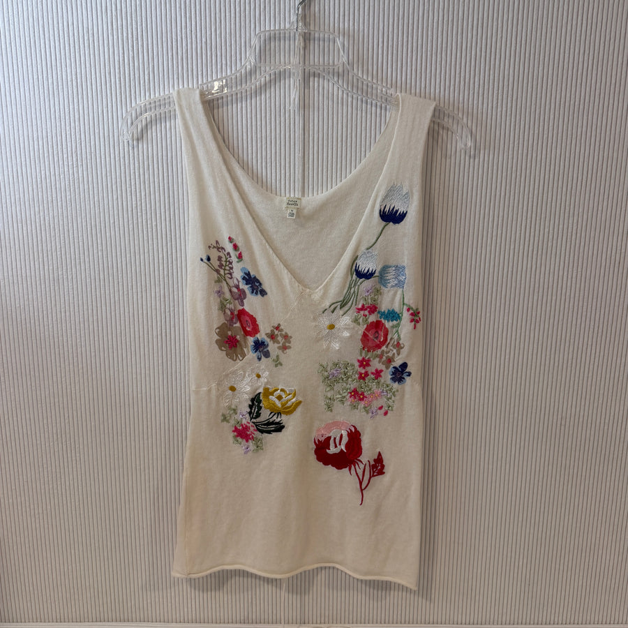 Future Paradise Embroidered V-Neck Tank Size M - image 2