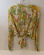 Haute Hippie Tie-Front Printed Blouse Size M - image 1