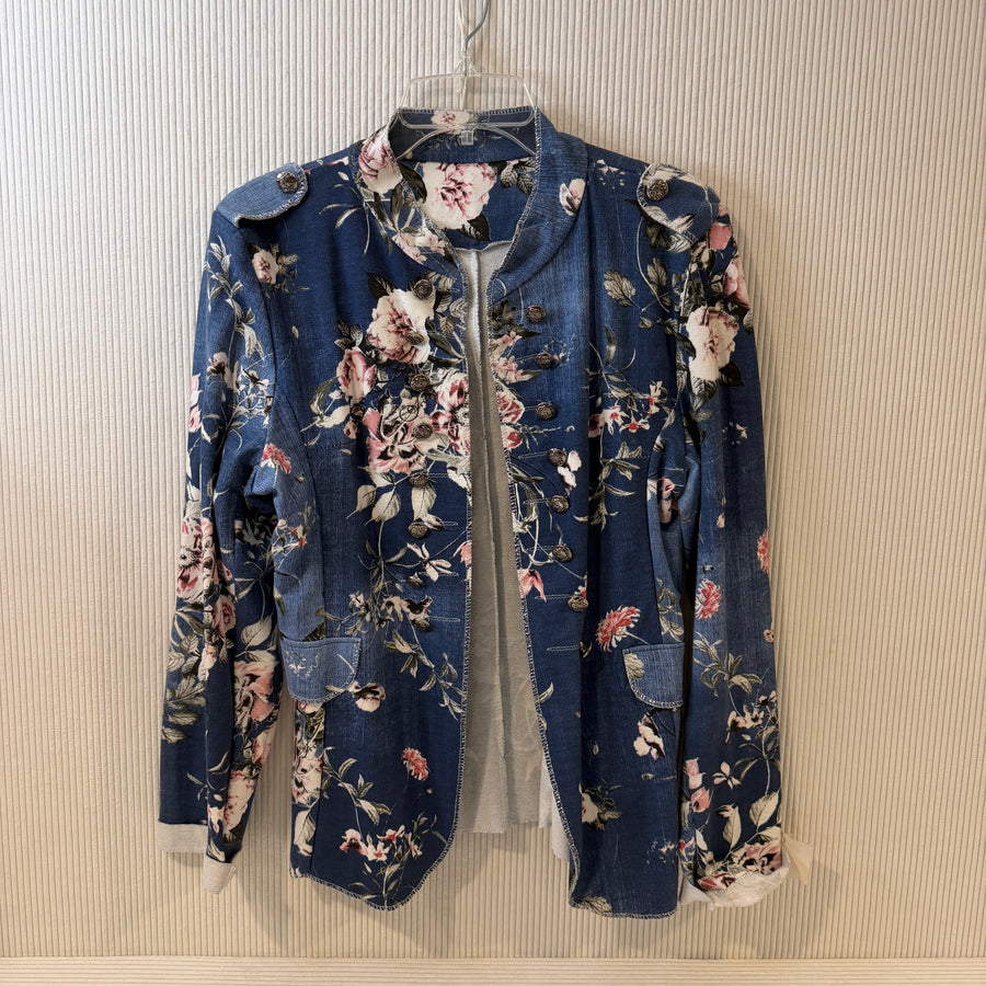 Made in Italy Floral Open-Front Blazer Size XL - image 2