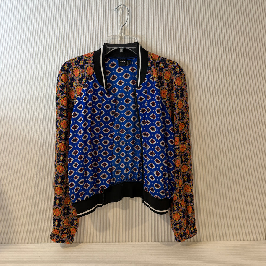 ASOS Mixed Print Bomber Blouse Size US 8 (UK 12) - image 2