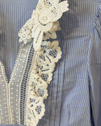 Zara Woman Embroidered Collar Striped Blouse Size S - image 4