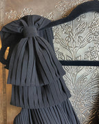 Basix Black Label Pleated Deep V-Neck Gown Size 6 - front view