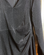 Black Halo Metallic Wrap Cocktail Dress Size 10 - side view