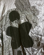 Black Patchwork Midi Dress - back view