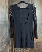 Topshop Embellished Open-Back Mini Dress Size 8 - front view