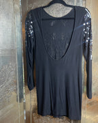 Topshop Embellished Open-Back Mini Dress Size 8 - detail view 6