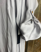 Alice & Trixie Silver Silk Henley Tunic Dress Size S - back view