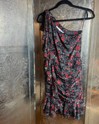 Veronica Beard Ballard Silk One-Shoulder Ruffled Mini Dress - front view