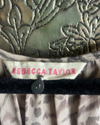 Rebecca Taylor Silk Animal Print Drawstring Dress - back view