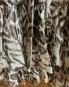 Rebecca Taylor Silk Animal Print Drawstring Dress - side view