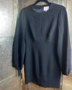 Cinq à Sept Black Balloon Sleeve Mini Dress - front view