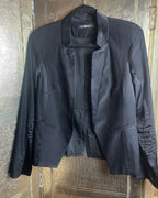 Alice & Trixie Satin Lapel Ruched Sleeve Blazer Size S - front view
