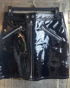 Rag & Bone JEAN Patent Leather Mini Racer Skirt Size 25 - front view