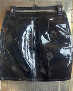 Rag & Bone JEAN Patent Leather Mini Racer Skirt Size 25 - back view