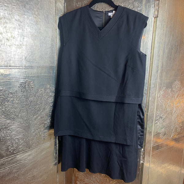 Helmut Lang Sleeveless Layered V-Neck Dress Size 2 - front view
