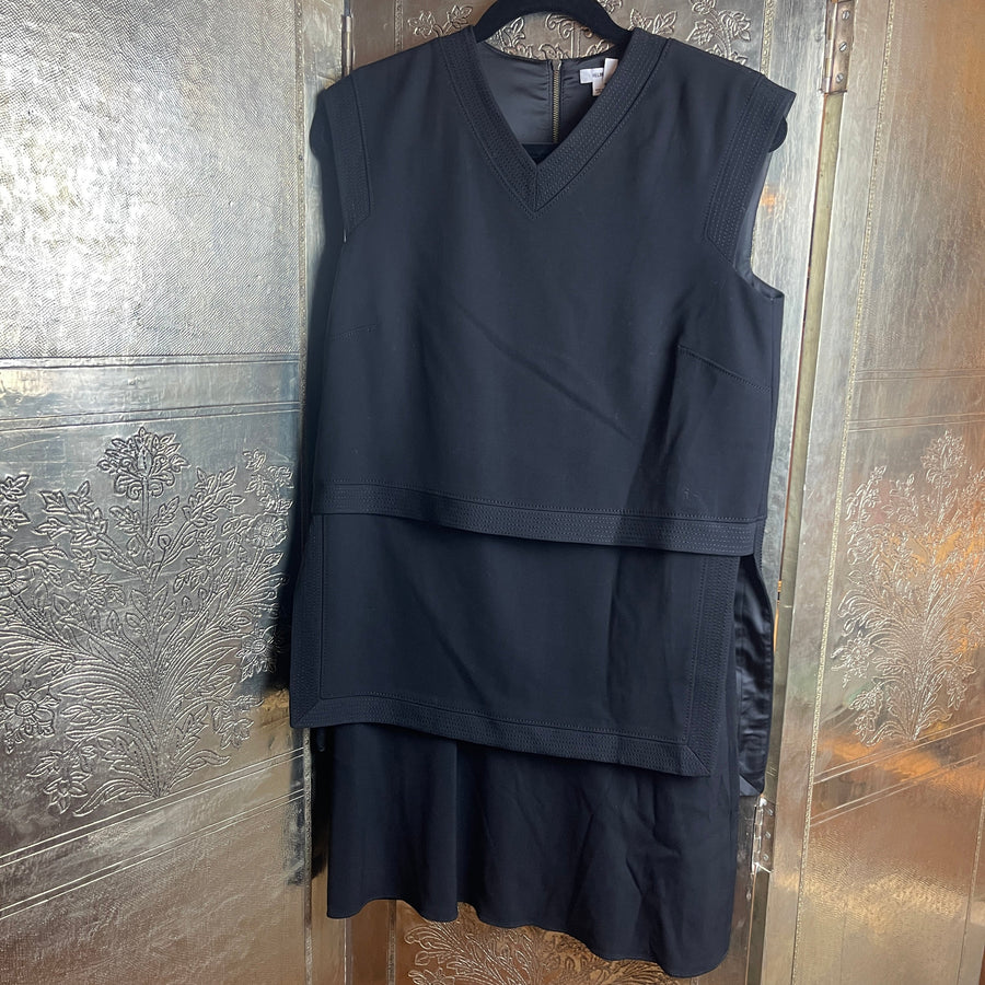 Helmut Lang Sleeveless Layered V-Neck Dress Size 2 - front view