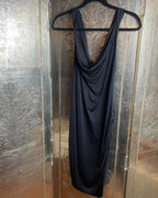 Graham & Spencer Black Draped Cowl-Neck Dress - front view