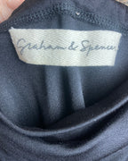 Graham & Spencer Black Draped Cowl-Neck Dress - back view