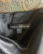 Dina Bar-El Black Off-the-Shoulder Ruched Satin Dress Size S - back view