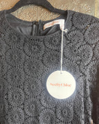 See by Chloé Black Crochet Lace Eyelet Mini Dress Size 36 - side view