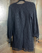 See by Chloé Black Crochet Lace Eyelet Mini Dress Size 36 - detail view 5