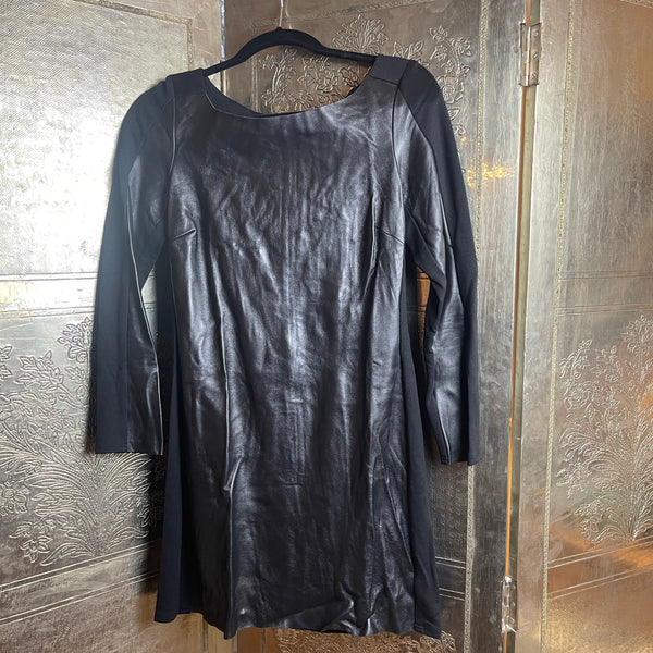 Alice & Trixie Faux Leather Panel Dress Size S - front view