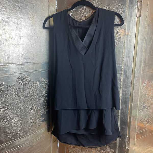Adam Lippes Sleeveless Layered V-Neck Top Size 2 - front view