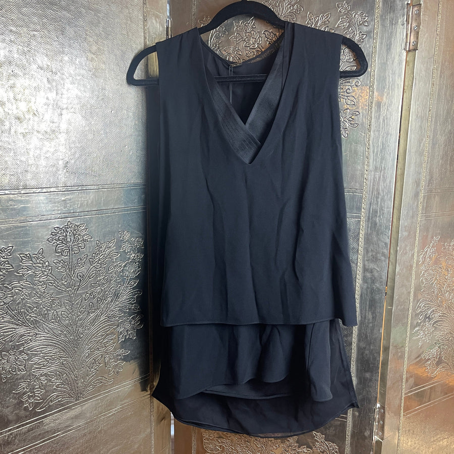 Adam Lippes Sleeveless Layered V-Neck Top Size 2 - front view