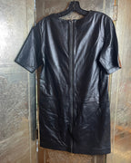 Muubaa Black Leather Shift Dress Size 10 - detail view 5