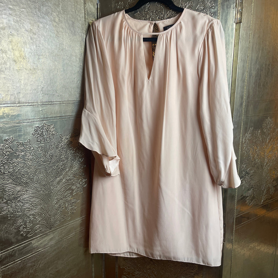 Alice & Trixie Blush Ruffle-Sleeve Shift Dress Size M - front view