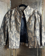 Dianne Keeser Giraffe Print Mandarin Collar Jacket - front view