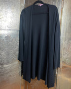 Calypso St. Barth Black Open-Front Cardigan Size S - front view