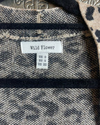 Wild Flower Leopard Print Cardigan Size XS - back view